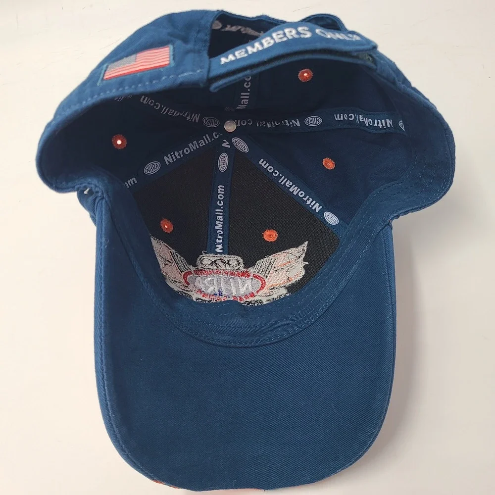 NHRA Hat Adjustable Orange Blue Top Eliminator Club 2017 Drag Racing Flames Men